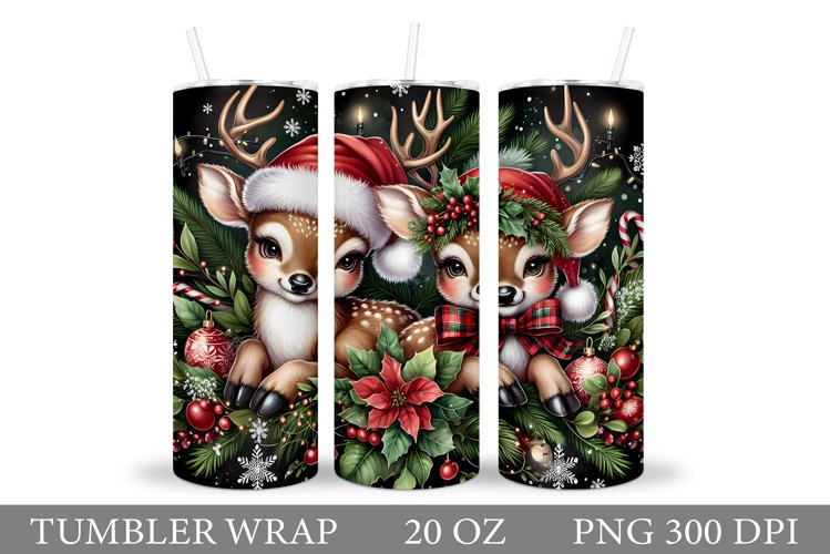 Christmas Deer Tumbler Design. Christmas Tumbler Sublimation