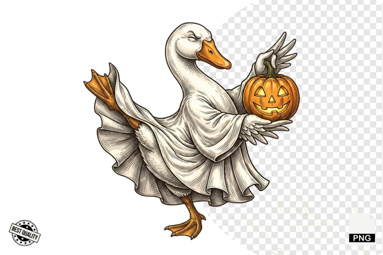 Halloween Ghost Goose PNG