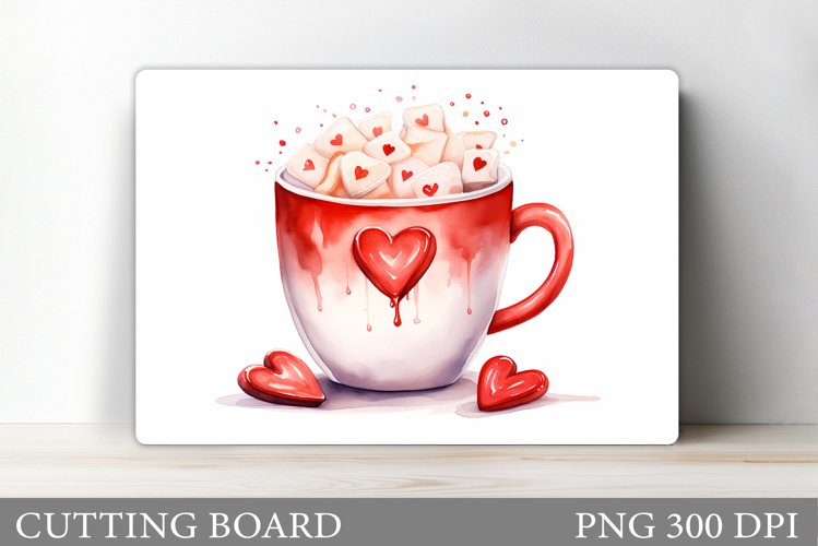 Valentines Drink Cutting Board. Cookies Hearts Cutting Board example image 1