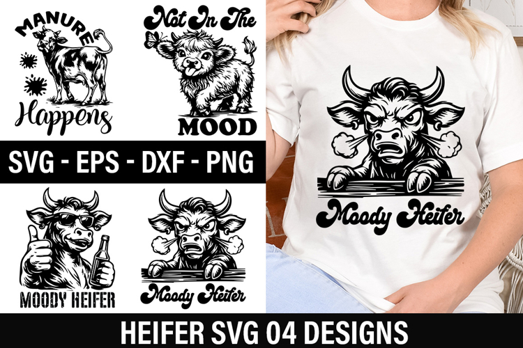 Heifer SVG Design - Moody Heifer
