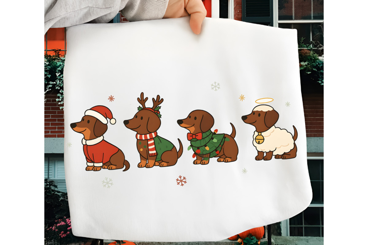 Christmas Dachshund PNG, Dog Lover PNG, Merry Christmas PNG