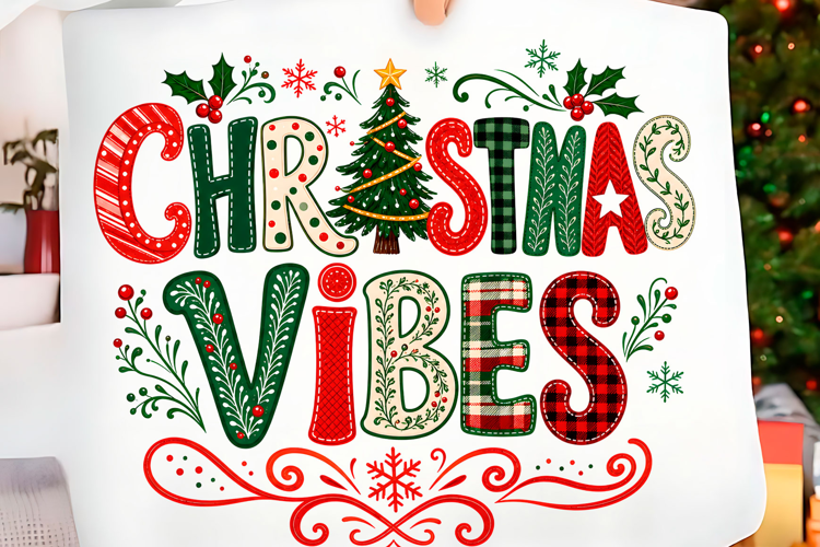 Christmas Vibes Plaid Tree PNG Christmas T-shirt Png