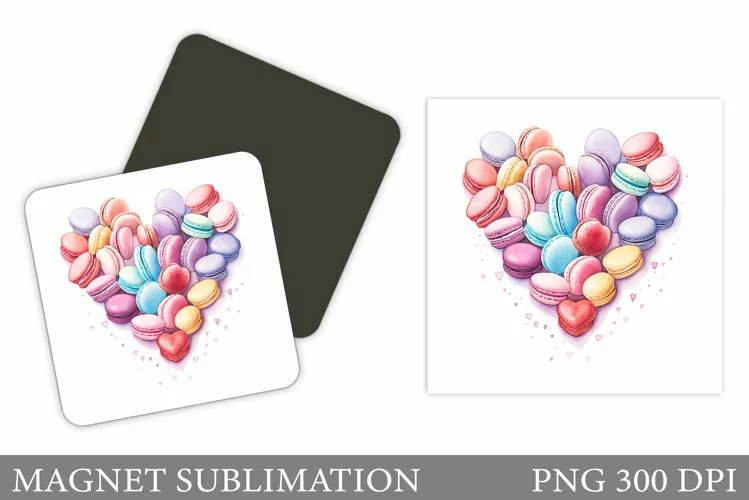 Macaroon Heart Magnet Sublimation. Heart Magnet Design