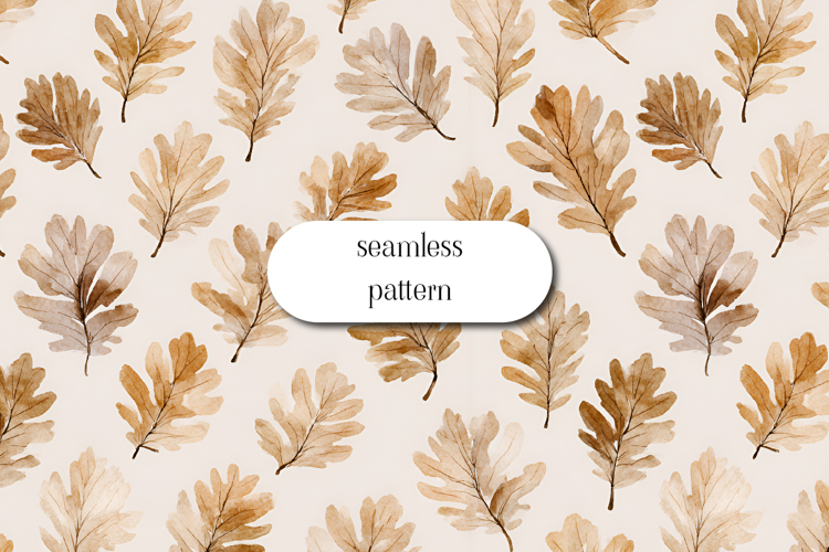 Brown Oak Leaves Seamless Pattern | Autumn Digital Paper