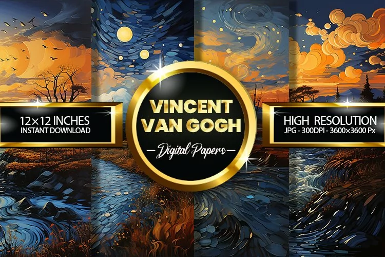 Vincent Van Gogh Digital Papers - 04 Variations