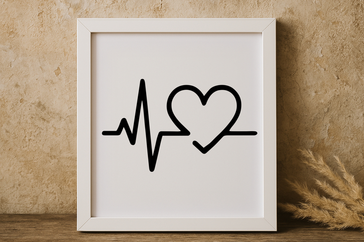 Heartbeat With Heart Svg Image 18