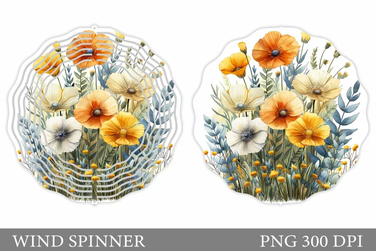 Flowers Wind Spinner Sublimation. Flowers Spinner Design