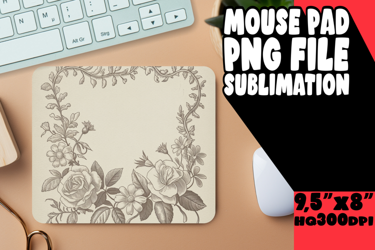 BLISSFUL MOUSE MAT PNG STYLE, Flowers