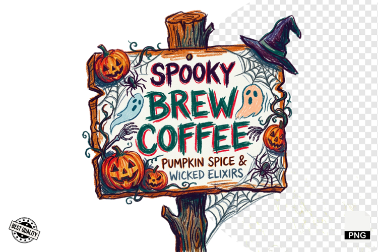 Halloween Coffee Signs PNG