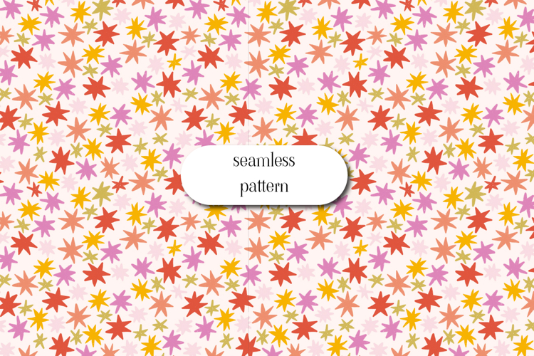 Colorful Starburst Seamless Pattern Playful Retro Confetti