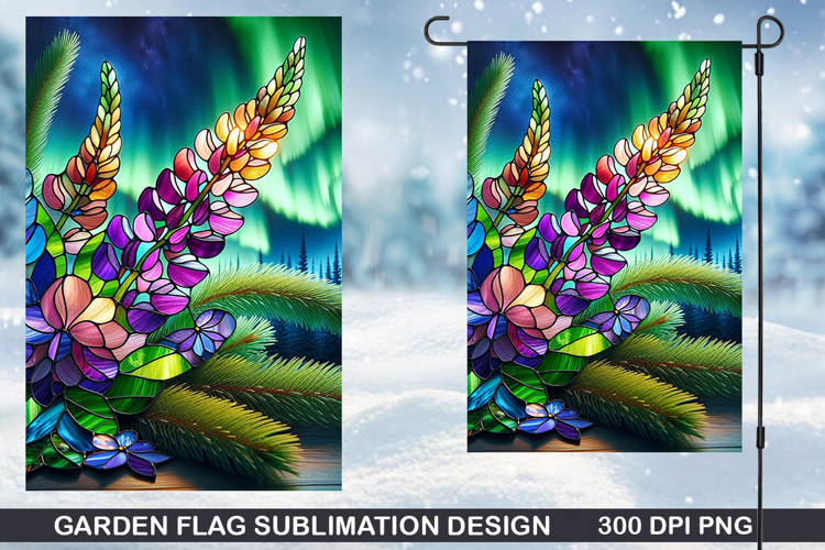 Flowers Garden Flag Sublimation| Winter Garden Flag PNG