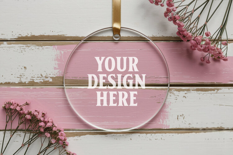 Acrylic Christmas Ornament Mockups | Clear Holiday Ornament example image 1