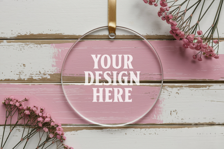 Acrylic Christmas Ornament Mockups | Clear Holiday Ornament