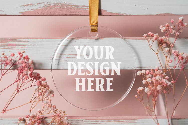 Acrylic Christmas Ornament Mockups , acrylic blank mockup