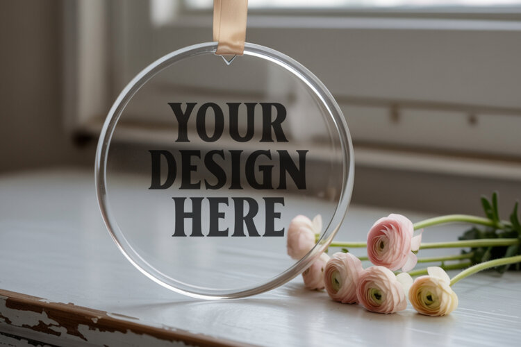 Acrylic Christmas Ornament Mockup , christmas ornament mocku example image 1