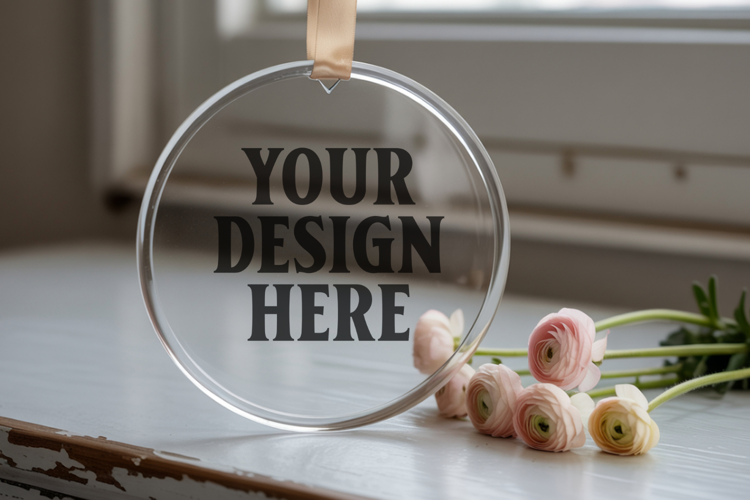 Acrylic Christmas Ornament Mockup , christmas ornament mocku