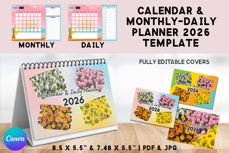 2in1 Calendar & Monthly-Daily Planner Template