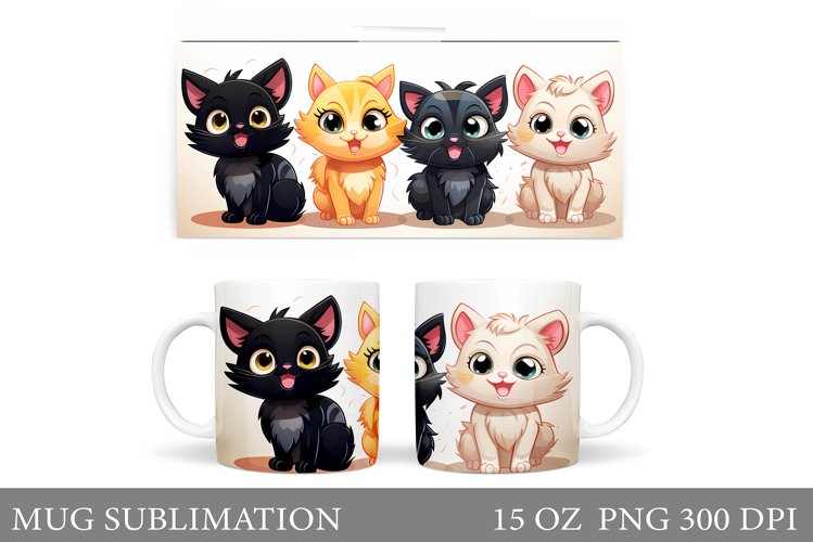 Funny Cat Mug Design. Cute Cat Mug Sublimation