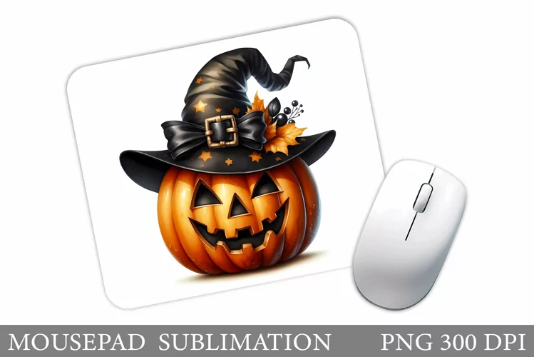 Cute Pumpkin Mouse Pad. Halloween Pumpkin Mouse Pad Design