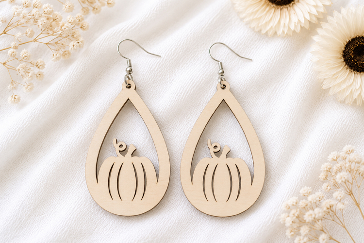 Fall Autumn Laser Cut Earring SVG