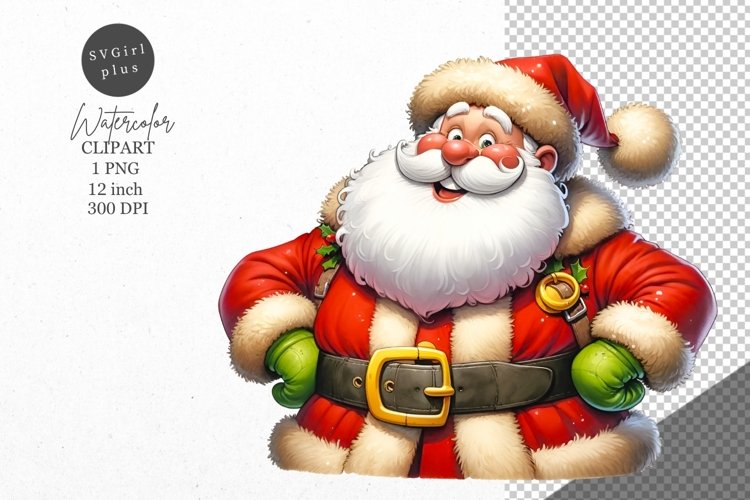 Christmas clipart, Santa and dog clipart, Santa