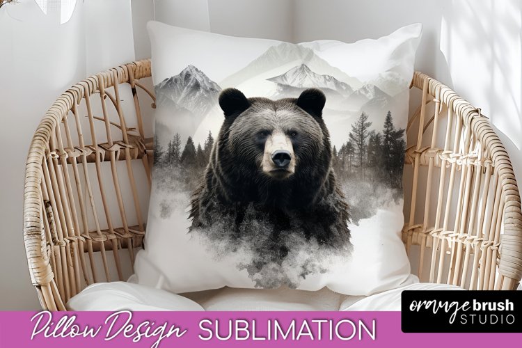 Wild Animals Pillow Cover - Mountain Pillow Sublimation example image 1
