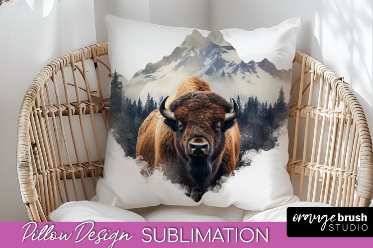 Wild Animals Pillow Cover - Mountain Pillow Sublimation example image 1