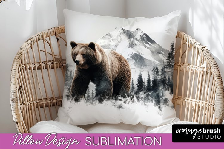 Wild Animals Pillow Cover - Mountain Pillow Sublimation example image 1