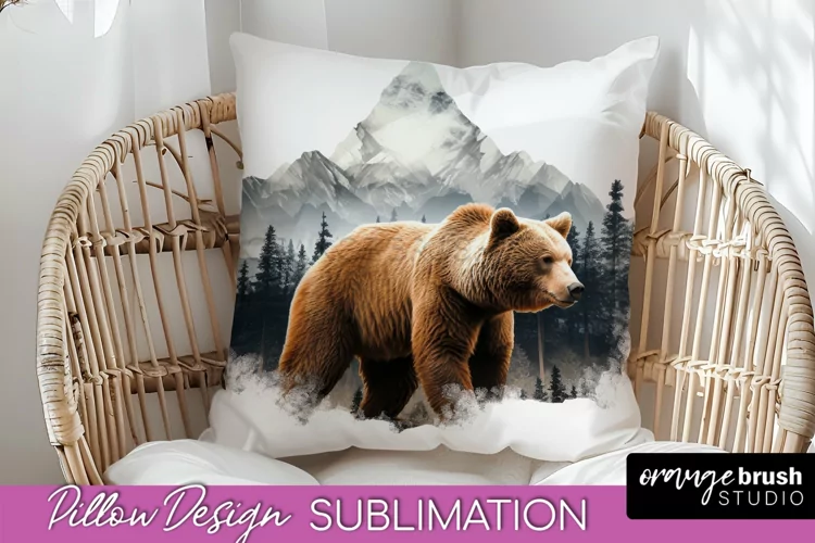 Wild Animals Pillow Cover - Mountain Pillow Sublimation