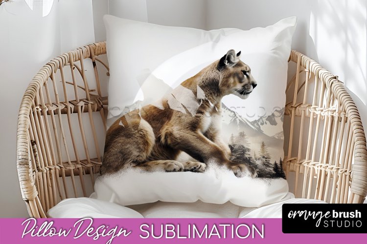Wild Animals Pillow Cover - Mountain Pillow Sublimation example image 1