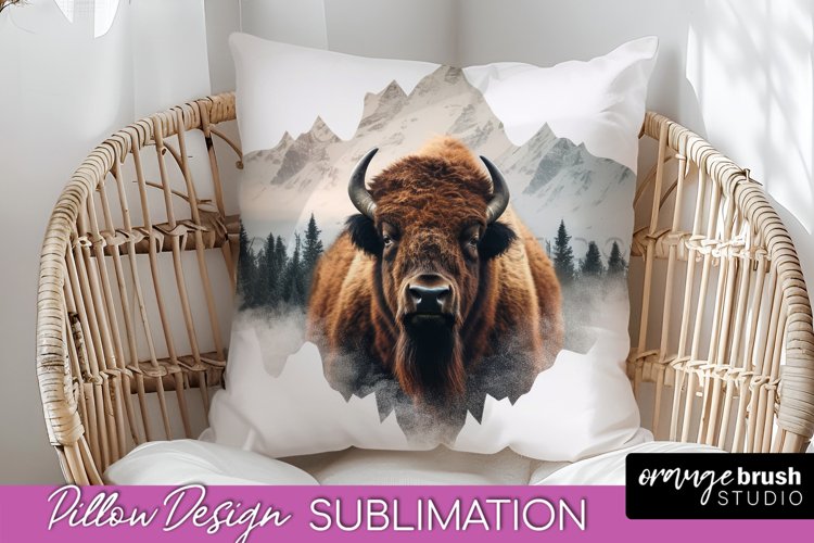 Wild Animals Pillow Cover - Mountain Pillow Sublimation example image 1
