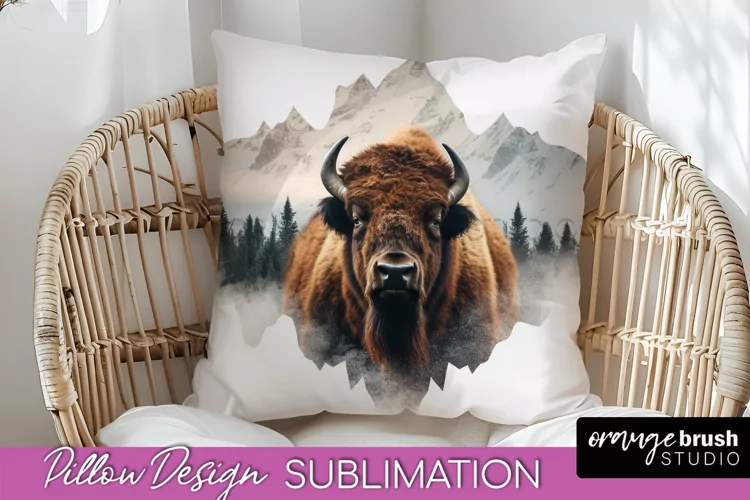 Wild Animals Pillow Cover - Mountain Pillow Sublimation