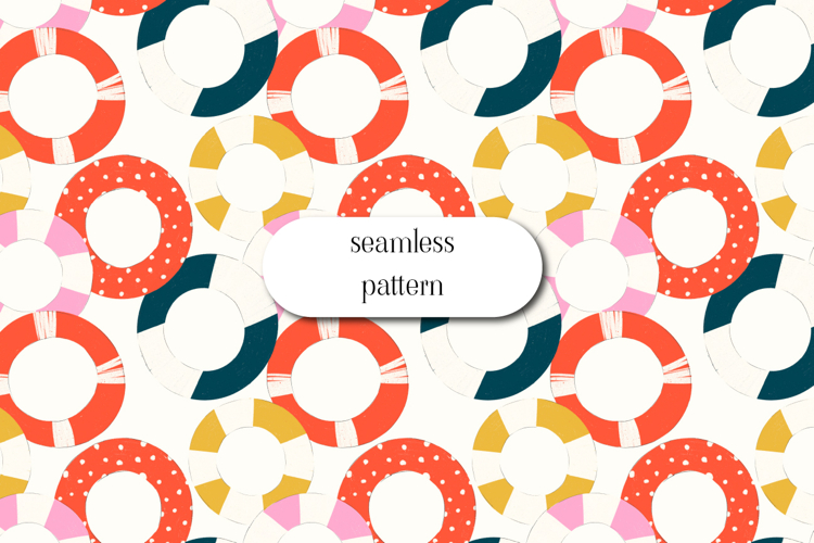 Colorful Pool Float Seamless Summer Pattern Design