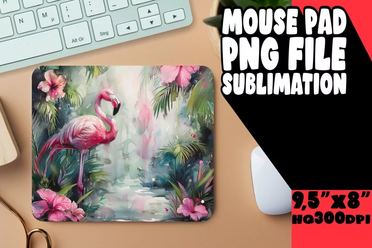 Vibrant Flamingo Sublimation Mouse Mats