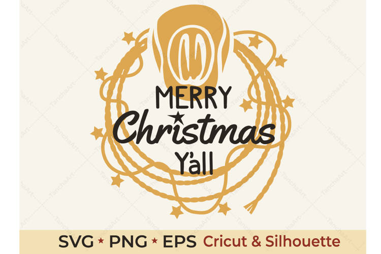 Western Christmas SVG | Cowboy Hat Merry Christmas Y’all
