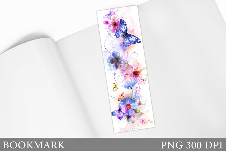 Butterfly Bookmark Sublimation. Butterflies Bookmark Design example image 1