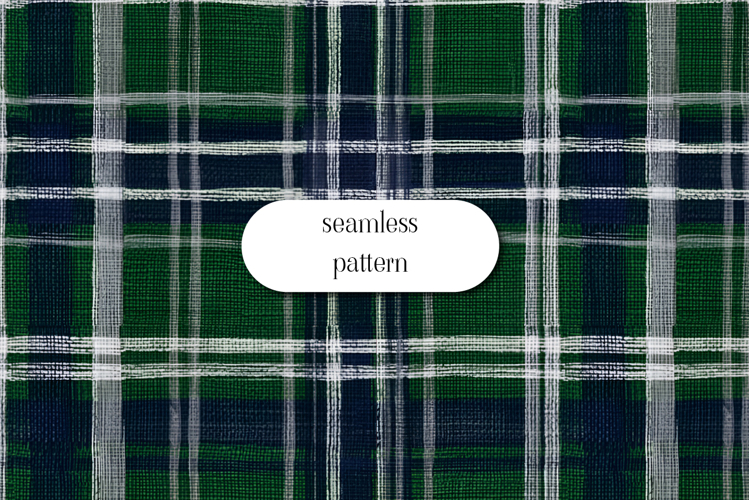 Green Christmas Plaid Seamless Pattern Digital Paper