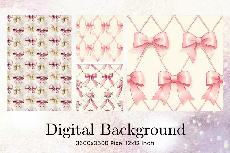 Bow Ribbon Background Bow Digital Paper Pattern Wallpaper