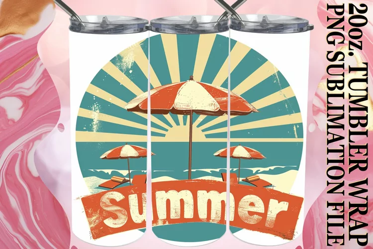 Sunny Retro,Tumbler Wrap 20oz
