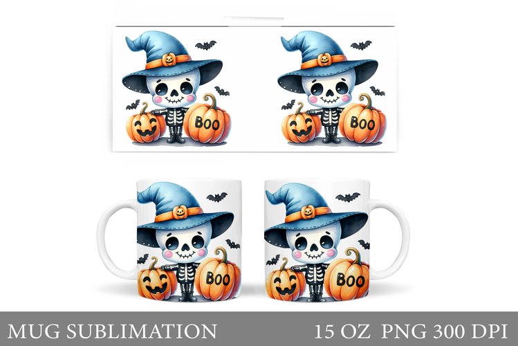 Funny Skeleton Mug Sublimation. Cute Skeleton Sublimation example image 1