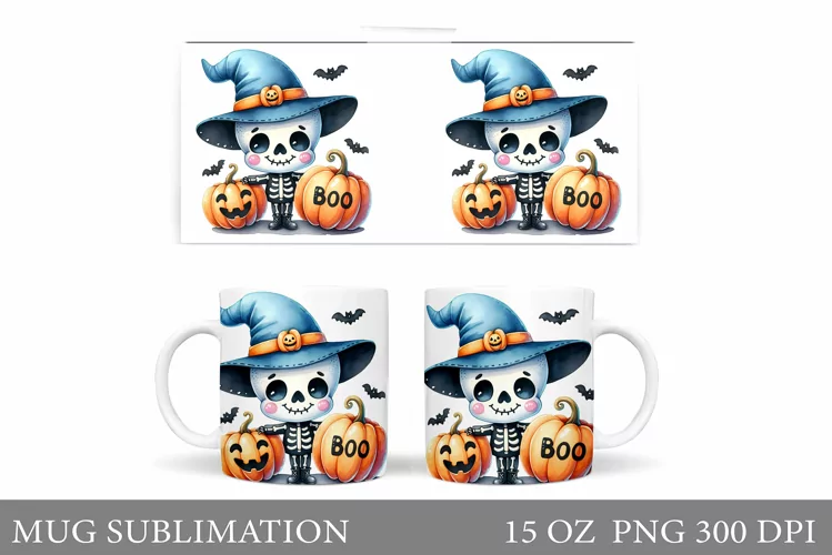 Funny Skeleton Mug Sublimation. Cute Skeleton Sublimation