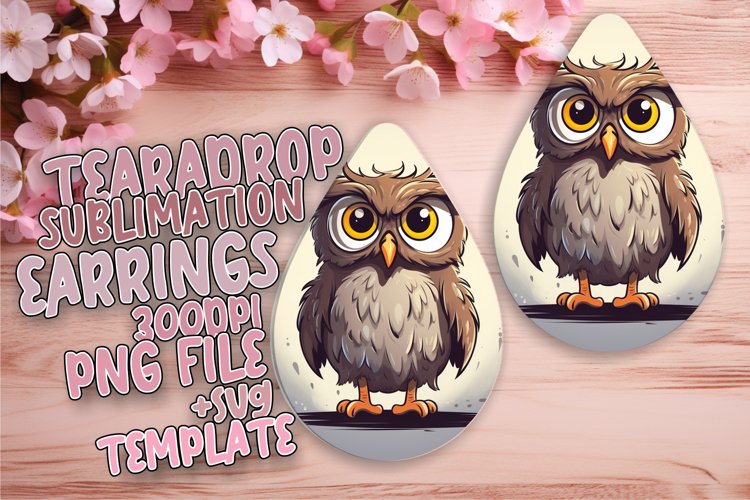 Owl Theme Teardrop Earrings