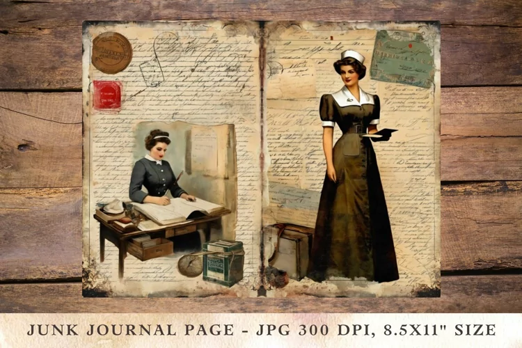 Printable Junk Journal Pages nurse 7