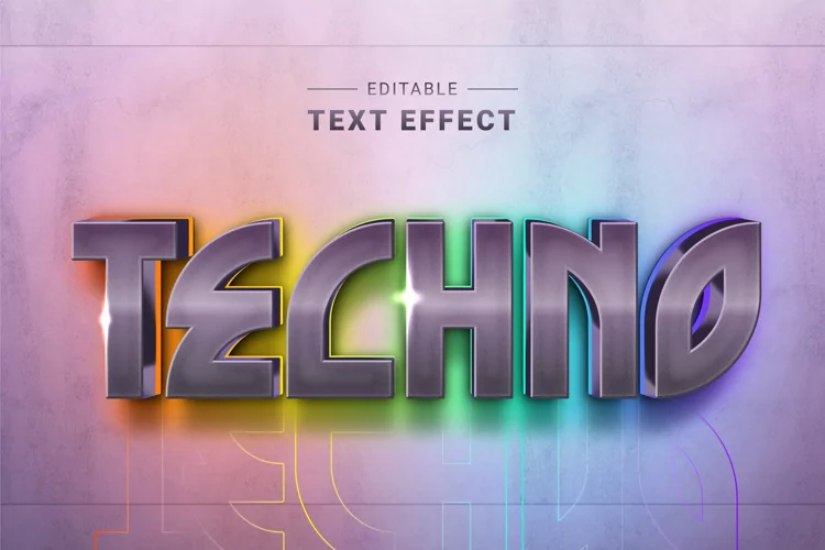 Editable Text Effect for Illustrator. Vector Graphic styles