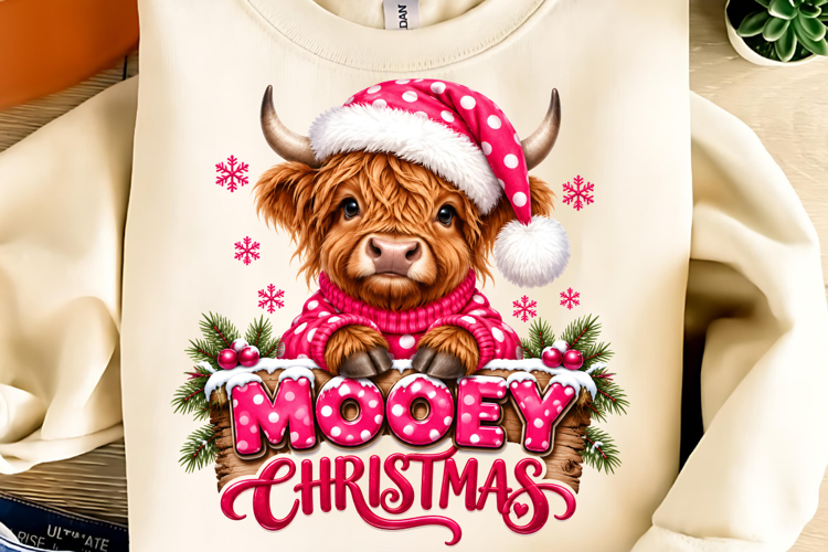 Highland Cow Christmas PNG Design, Trending Christmas PNG