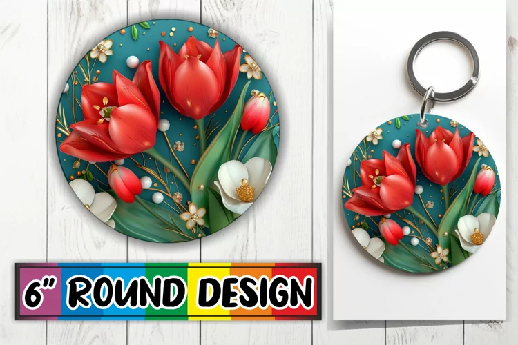 Radiant Petals: 3D Spring Circle Design