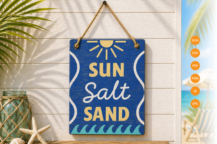 Summer Wall Decor Laser Cut SVG - Beach Sign Laser Cut