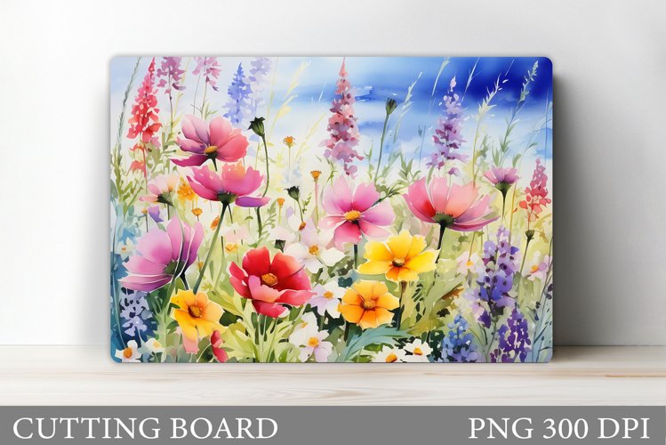 Wildflowers Cutting Board. Flowers Cutting Board Template