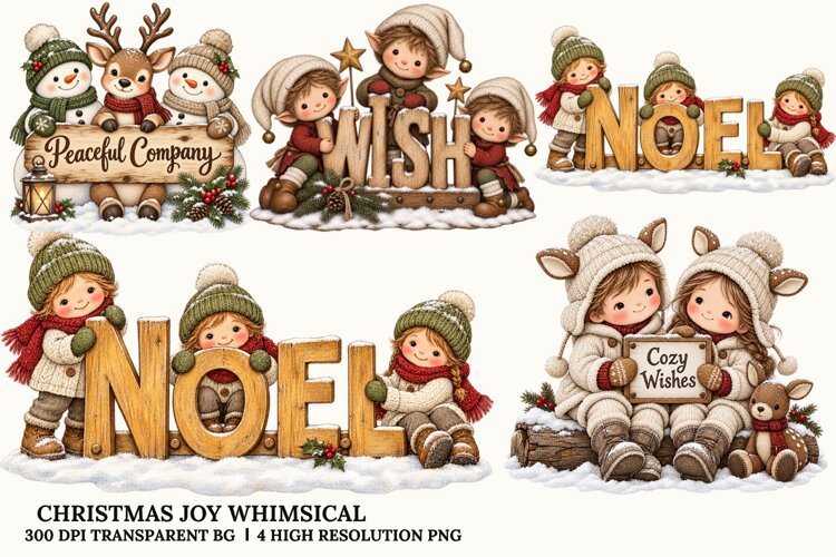 Christmas Gnome Kids PNG, Cozy Winter Sublimation Designs example image 1