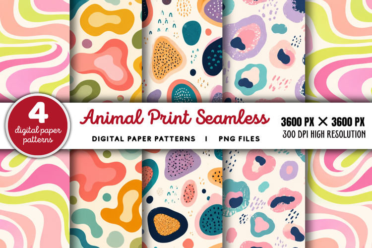Bright Animal Print Seamless Pattern PNG
